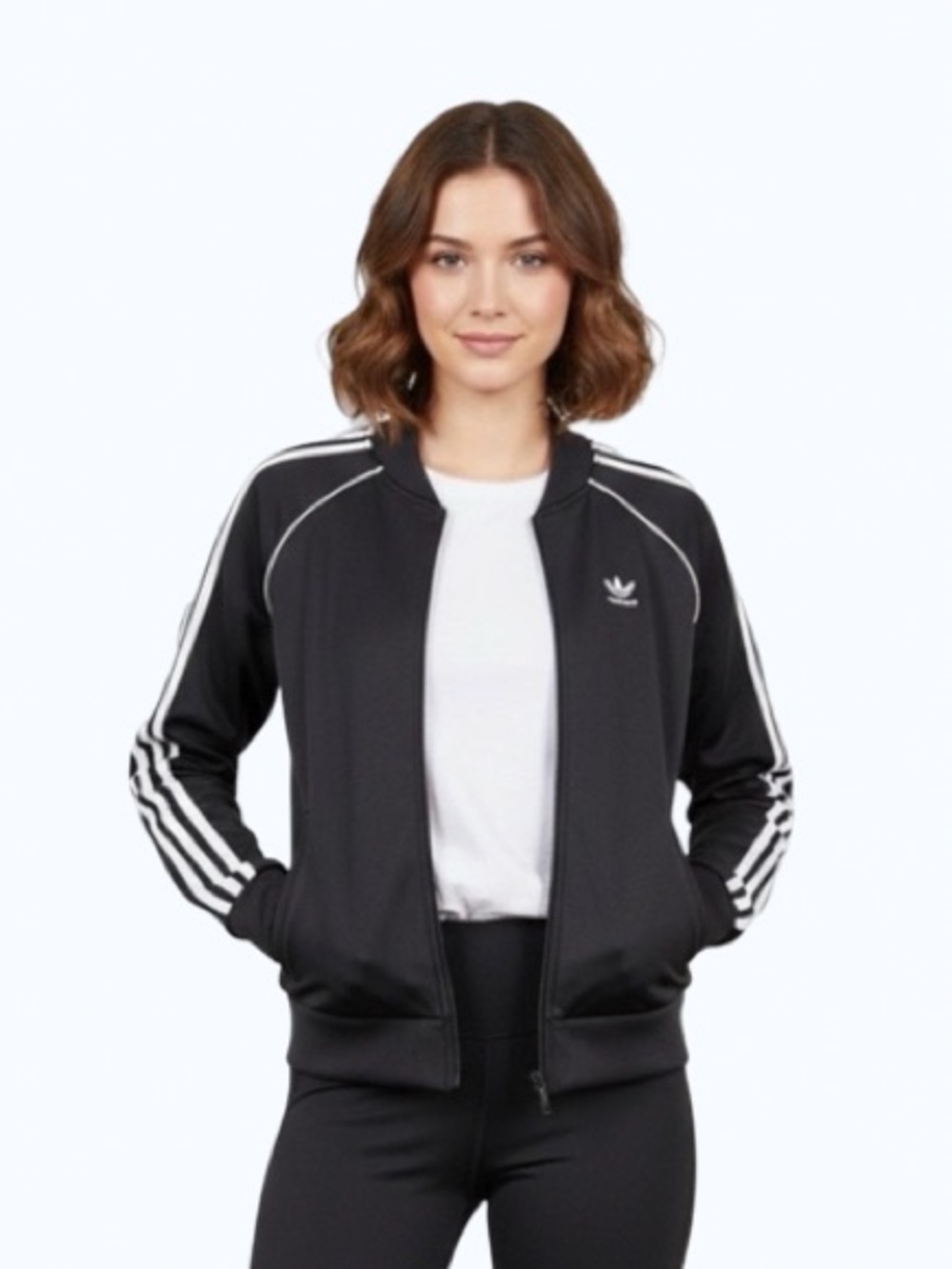 New With Tag Adidas Black Track Jacket Woman  XS CE 2392
